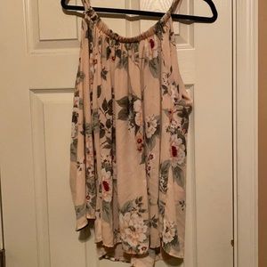 Cold shoulder floral top